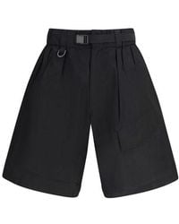 Y-3 - Black Cotton Bermuda Shorts - L - Lyst