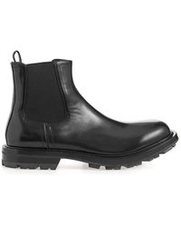 Alexander McQueen - Elegant Leather Chelsea Boots - Lyst