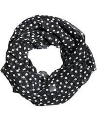 Dolce & Gabbana - Black Polka Dots Polyester Wrap Shawl Scarf - Lyst