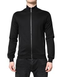 Dolce & Gabbana - Black Cotton Logo Full Zip Men Bomber Jacket - Lyst