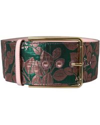 Dolce & Gabbana - Floral Jacquard Lurex Buckle Belt - Lyst