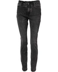 Dolce & Gabbana - Gray Skinny Cotton Mid Waisted Denim Jeans - Lyst