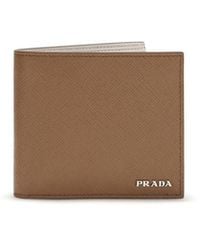 Prada - Beige Calf Leather Bos Taurus Wallet - Lyst