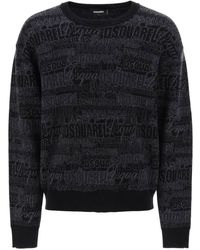 DSquared² - Wool Sweater With Logo Lettering Motif - Lyst