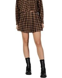 ONLY - Brown Recycled Polyester Mini Skirt - Lyst