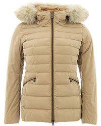 Peuterey - Beige Quilted Jacket With Fur Detail - Lyst