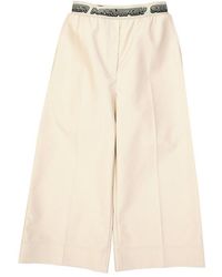 Stella McCartney - Beige Viscose Casual Pants - Lyst