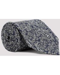 Dunhill - Black Ink Mulberry Silk Paisley Printed 8cm Tie - Lyst