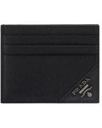 Prada - Black Calf Leather Bos Taurus Wallet - Lyst