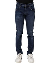 Dolce & Gabbana - Dark Blue Cotton Skinny Denim Jeans - Lyst