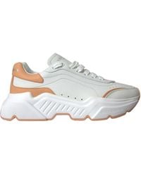 Dolce & Gabbana - Peach Daymaster Leather Sneakers Shoes - Lyst