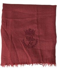Dolce & Gabbana - Maroon Cashmere Knit Wrap Shawl Fringe Scarf - Lyst