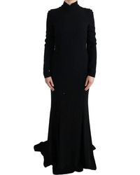 Dolce & Gabbana - Black Stretch Long Gown Sheath Dress - Lyst