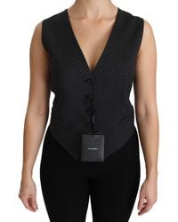 Dolce & Gabbana - Dotted Waistcoat Vest Blouse Top - Lyst