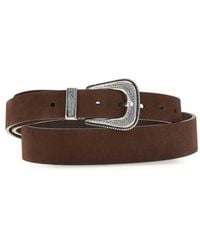 Brunello Cucinelli - Brown Suede Leather Regular Belt - Lyst