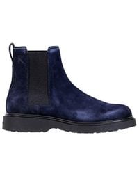 Calvin Klein - Blue Suede Leather Chelsea Boots - Lyst