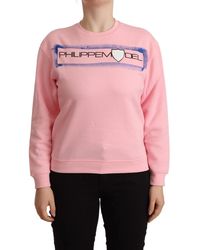 Philippe Model - Pink Printed Long Sleeves Pullover Sweater - Lyst