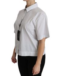 Dolce & Gabbana - White Collared Short Sleeve Polo Shirt Top - Lyst