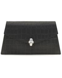 McQueen - Black Calf Leather Bos Taurus Clutch Bag - Lyst