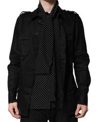 Dolce & Gabbana - Polka Dot Collar Tie Neck Casual Shirt - Lyst