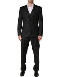 Dolce & Gabbana - Wool Slim Fit Formal 3 Piece Suit Virgin - Lyst