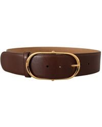 Dolce & Gabbana - Elegant Oval Buckle Leather Belt - Lyst