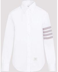 Thom Browne - White Cotton Easy Fit Point Collar Shirt - Lyst