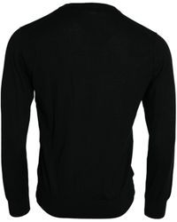 Dolce & Gabbana - Black Cashmere Crew Neck Pullover Sweater - Lyst