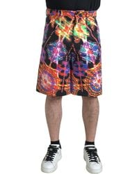 Dolce & Gabbana - Printed Cotton Bermuda Shorts - Lyst