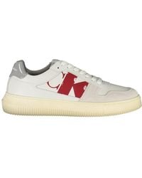 Calvin Klein - Sleek Lace-Up Sneakers With Contrast Details - Lyst