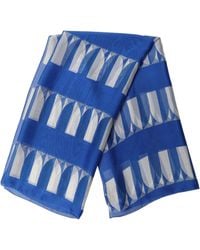 Dolce & Gabbana - Blue White Patterned Square Foulard Scarf - Lyst