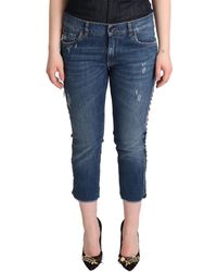 Dolce & Gabbana - Elegant Mid-Waist Cropped Denim - Lyst
