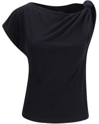 Pinko - Black Cotton Top - Lyst
