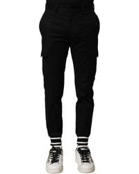 Dolce & Gabbana - Black Cotton Cargo Joggers Men Pants - Lyst