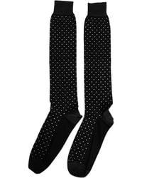 Dolce & Gabbana - Black Polka Dot Over The Calf Accessory Socks - Lyst