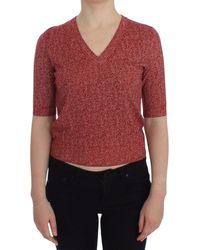 Dolce & Gabbana - Enchanting Tweed V-Neck Sweater - Lyst