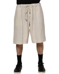 Dolce & Gabbana - Ivory Cotton Men Bermuda Sweatshorts Shorts - Lyst
