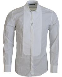 Dolce & Gabbana - White Cotton Long Sleeves Mens Formal Shirt - Lyst