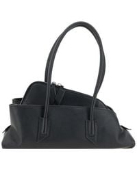 The Attico - Black Calf Leather Bos Taurus Shoulder Bag - Lyst