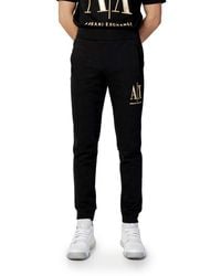 ARMANI EXCHANGE - Black Cotton Joggers (workout Pants) - Lyst