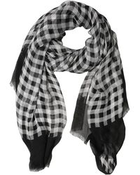 Dolce & Gabbana - Black White Napoli Silk Gingham Shawl Scarf - Lyst