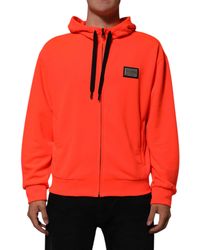 Dolce & Gabbana - Fluorescent Polyester Logo Patch Hoodie Sweater Clothing - Lyst