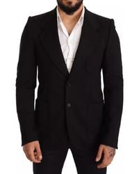 Dolce & Gabbana - Black Wool Slim Fit Coat Jacket Blazer - Lyst