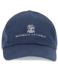 Brunello Cucinelli - Blue Cotton Cap (baseball Hat) - Lyst