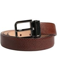 Dolce & Gabbana - Men Brown Goatskin Leather Metal Buckle Belt - Lyst