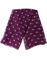Dolce & Gabbana - Purple White Polka Dot Square Foulard Scarf - Lyst
