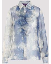Ralph Lauren Collection - Blue Silk Dylon Printed Shirt - Lyst