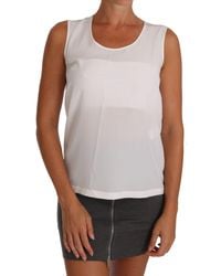 Dolce & Gabbana - Elegant Sleeveless Silk Blouse Top - Lyst