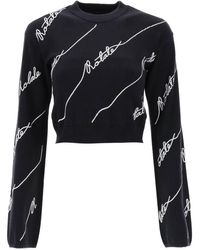 ROTATE BIRGER CHRISTENSEN - Sequined Logo Cropped Sweater - Lyst
