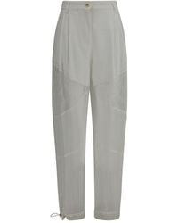 Pinko - White Polyester Casual Pants - Lyst
